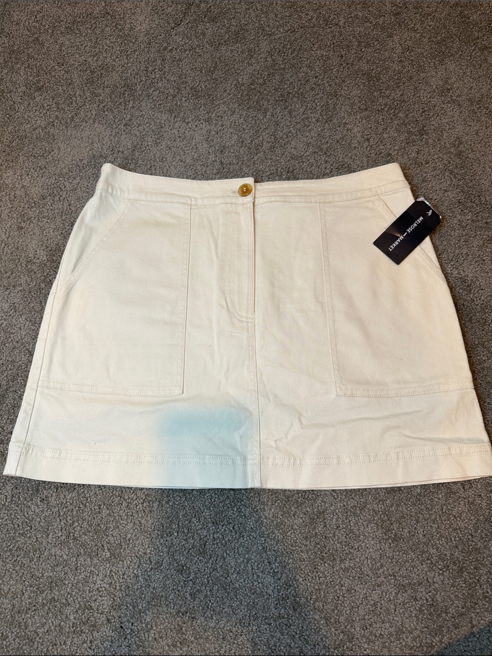 Melrose and Market Khaki Women's Cotton A-Line Skirt with Front Pockets